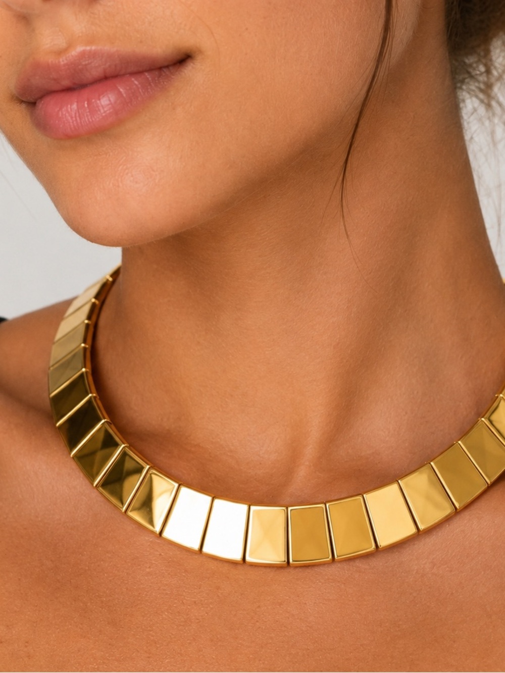 Vintage Gold Tone Collar‎ Necklace Statement Choker Unsigned Napier